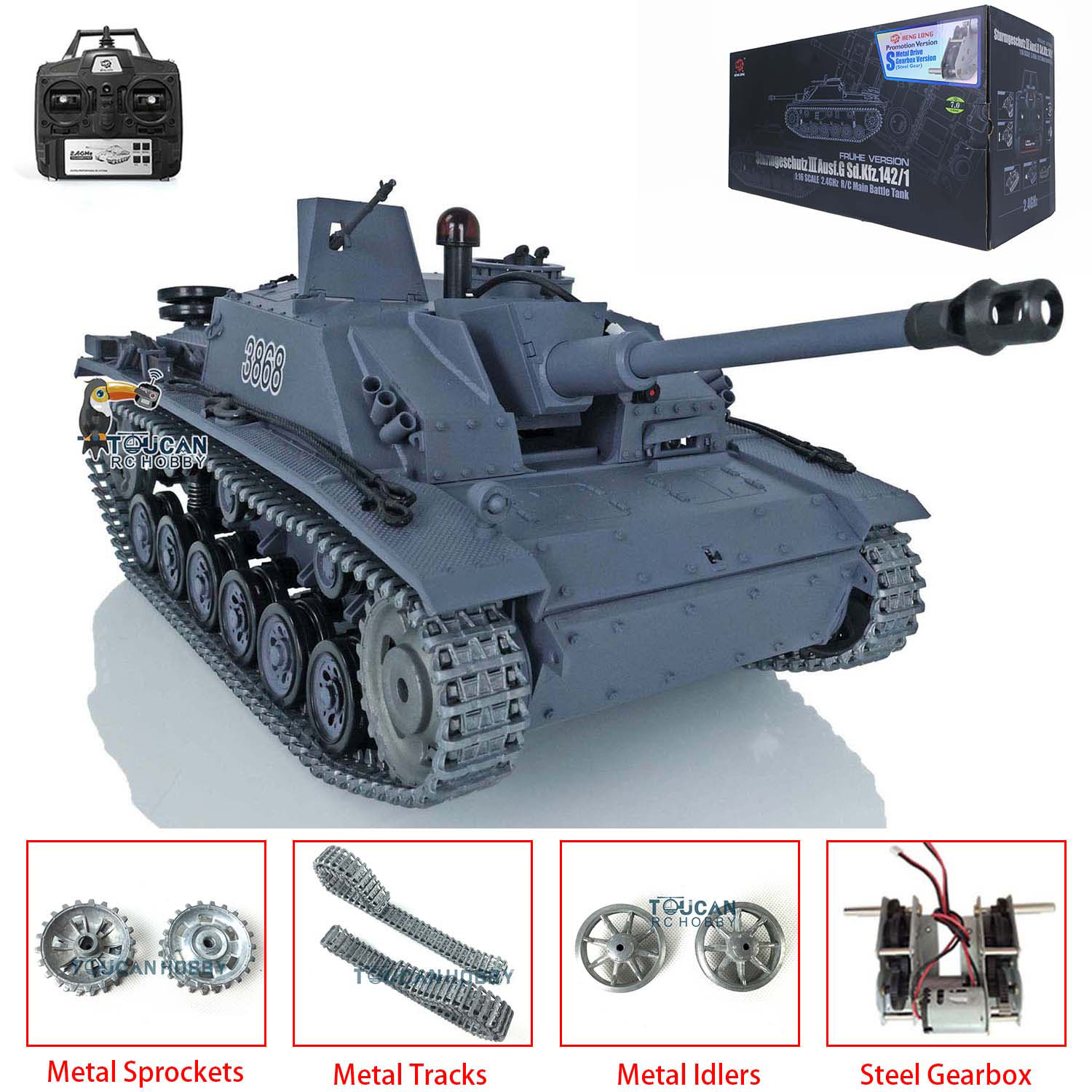 1/16 Henglong Stug III 7.0 Ger - Rc Hobby Tank บทวิจารณ์และราคา