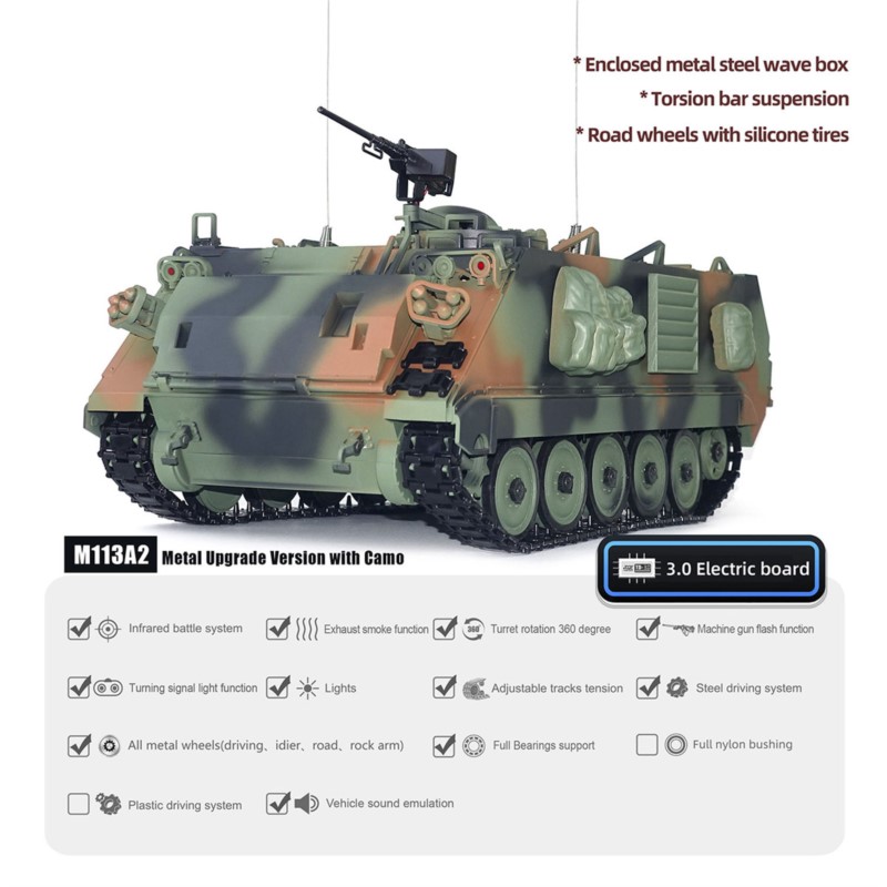 1/16 RC Tank M2412-C M113A2 AP - Rc Hobby Tank บทวิจารณ์และราคา